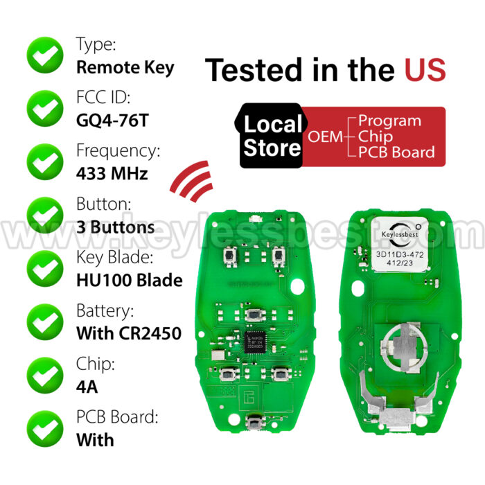 2019 - 2022 Dodge Ram Pickup HD 2500 3500 4500 5500 Models / 3 Buttons Keyless Entry Remote / GQ4-76T / PN: 68374993AB / 128Bit 4A - Image 4
