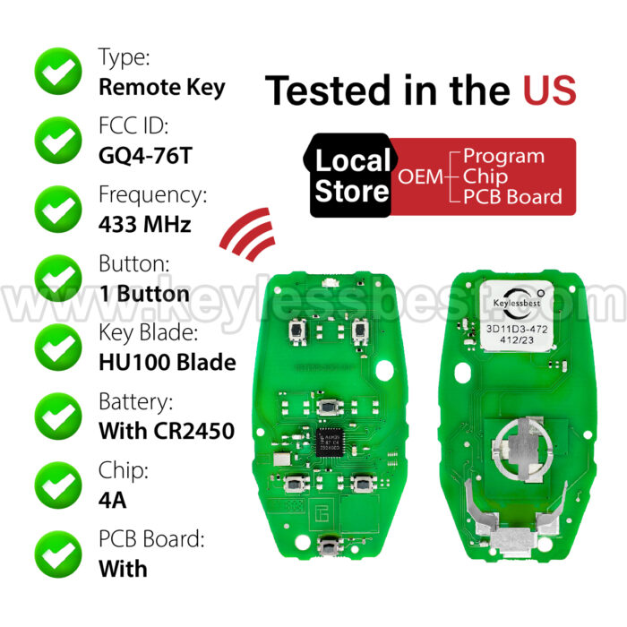 2019-2022 Dodge Ram Pickup HD 2500 3500 4500 5500 Models / 1 Buttons Keyless Entry Remote / GQ4-76T / PN: 68374993AB / 128Bit 4A - Image 4