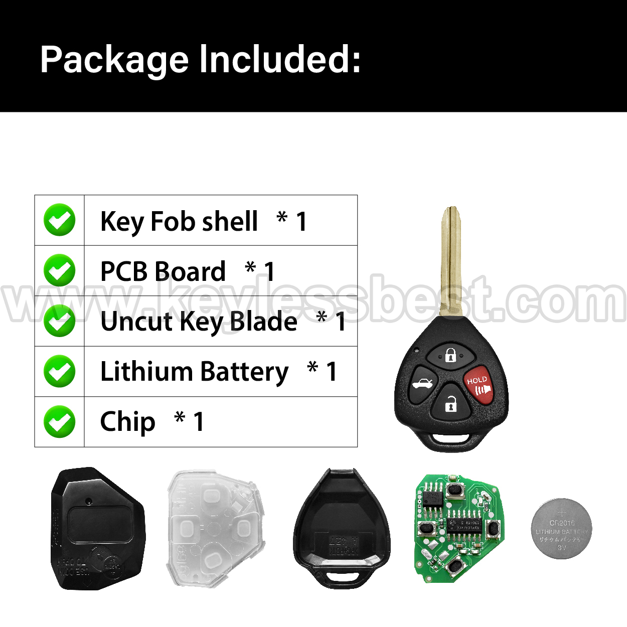2007-2010 Toyota Camry Corolla / 4 Buttons Keyless Entry Remote / HYQ12BBY / PN: 89070-06231 8907006231 89070-06232 / 4D67 - Image 6