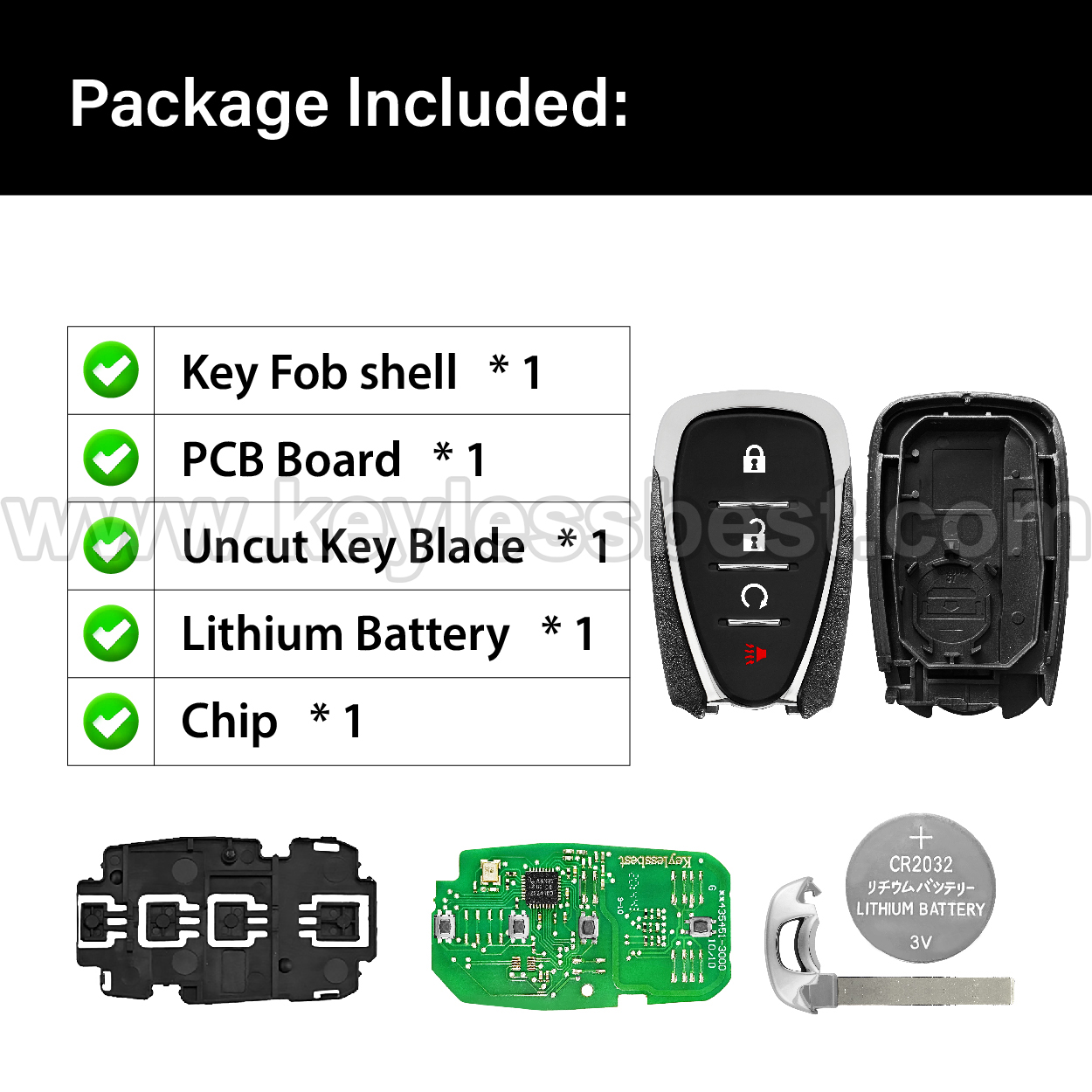 2016-2022 Chevrolet Bolt Volt Equinox Trax Sonic / 4 Buttons Keyless Entry Remote / HYQ4AA / PN:13585722 / 13529664 / 46 - Image 6