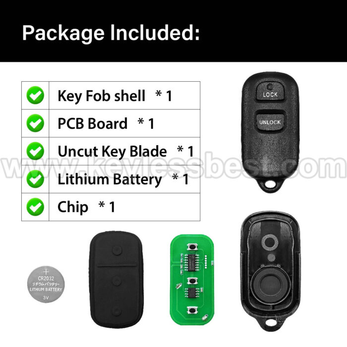 2000-2008 Scion Toyota xB Celica Echo FJ Cruiser Highlander Prius RAV4 Tacoma Yaris / 3 Buttons Keyless Entry Remote / HYQ12BAN, HYQ12BBX / PN: 89742-42120, 89742-20200, 89742-0C020 - Image 6