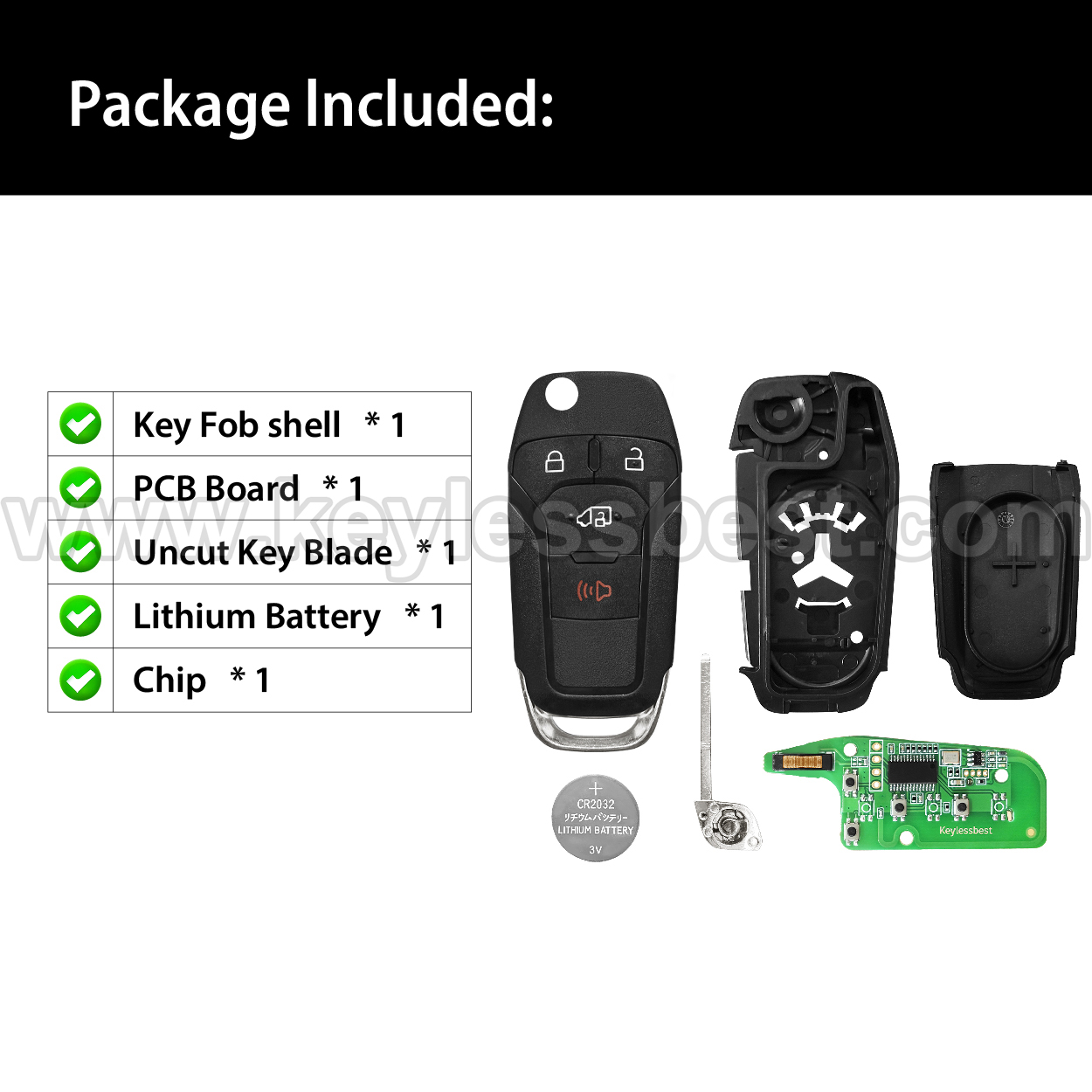 2019-2020 Ford Transit Transit Connect / 4 Buttons Keyless Entry Remote / N5F-A08TAA / PN: 164-R8236 / 4D 63 128 BIT, 49 - Image 6
