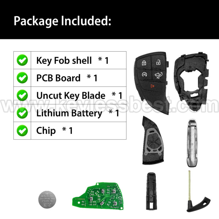 2021-2024 GMC Sierra 1500 / 5 Buttons Keyless Entry Remote / YG0G21TB2 / PN:13548440 - Image 6
