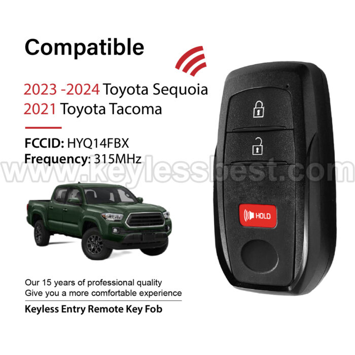 2021-2024 Toyota Sequoia Tacoma / 3 Buttons Keyless Entry Remote / HYQ14FBX / PN:8990H-0C030 - Image 2