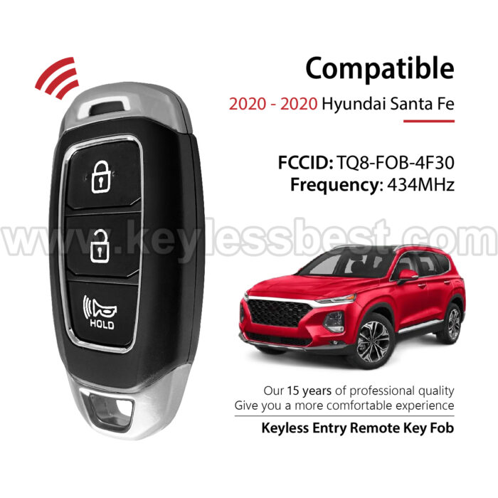 2020 Hyundai Santa Fe / 3 Buttons Keyless Entry Remote / TQ8-FOB-4F30 / PN: 95440-S2200 / 47 HITAG3 - Image 2