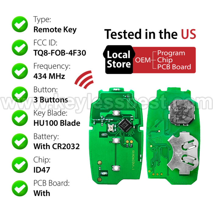2020 Hyundai Santa Fe / 3 Buttons Keyless Entry Remote / TQ8-FOB-4F30 / PN: 95440-S2200 / 47 HITAG3 - Image 4