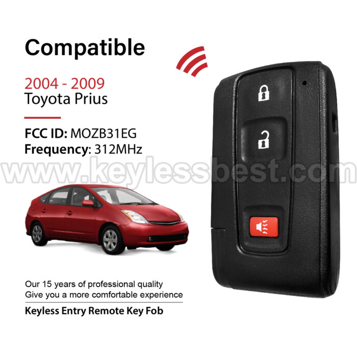 2004-2009 Toyota Prius / 3 Buttons Keyless Entry Remote / MOZB31EG / PN: 89994-47061 / TEXAS ID 4D-69 - Image 2