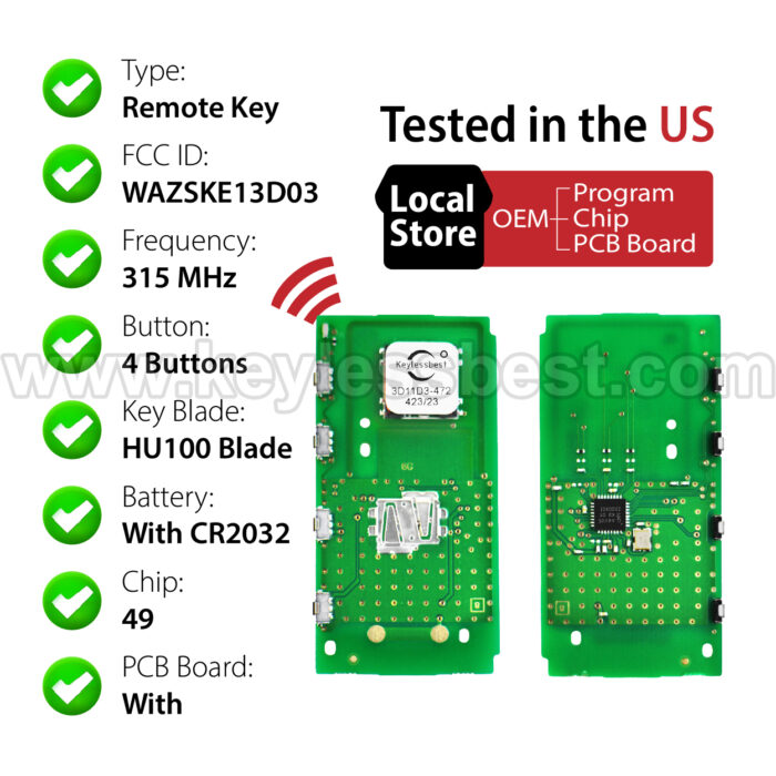 2020-2023 Mazda CX-3 CX-5 CX-9 / 4 Buttons Keyless Entry Remote / WAZSKE13D03 / PN:  TAYB-67-5DYB, TAYB-67-5DY - Image 4