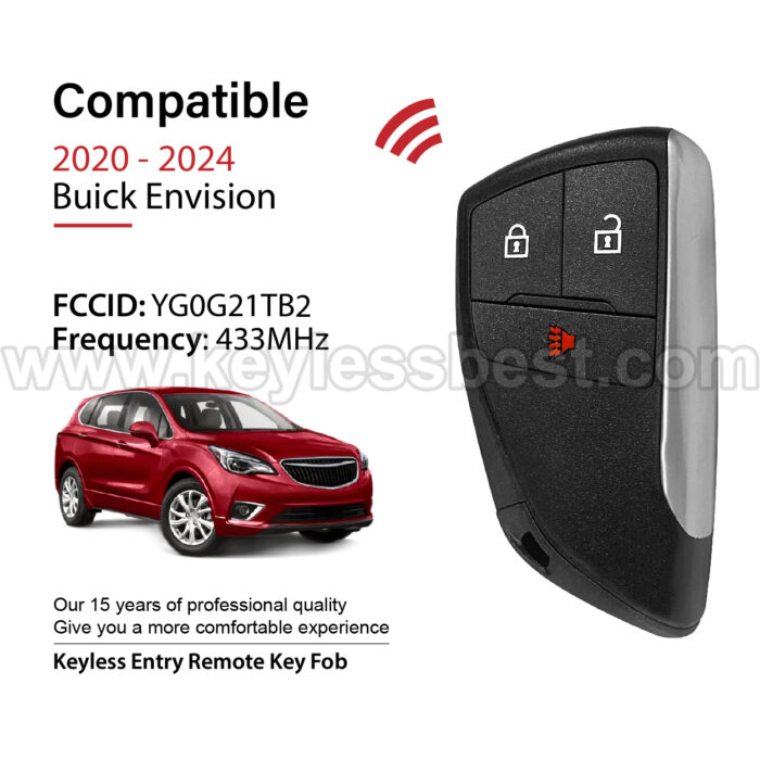 2020-2024 Buick Envision / 3 Buttons Keyless Entry Remote / YG0G21TB2 / PN: 13547569 / 49 - Image 2