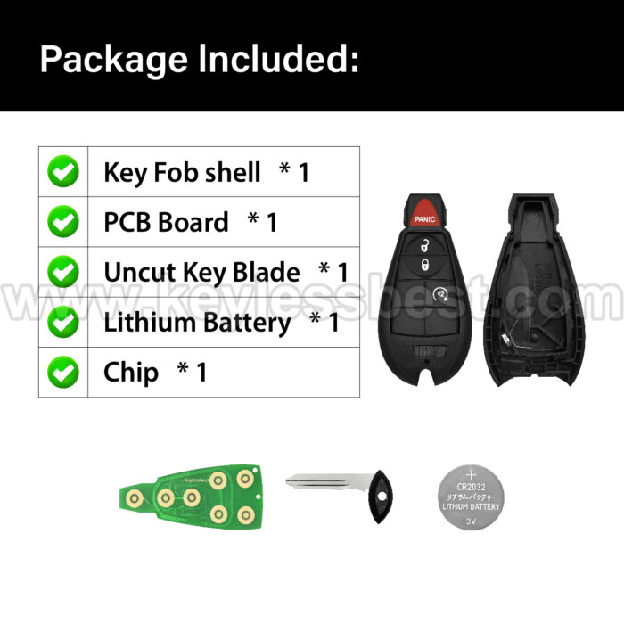 2014-2020 Jeep Cherokee / 4 Buttons Keyless Entry Remote / GQ4-53T / 4A ID47 - Image 6