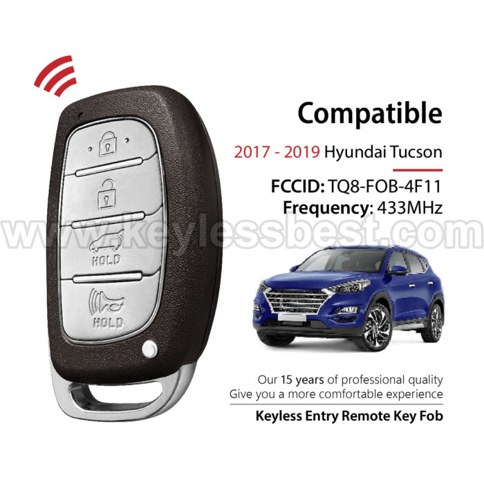 2017-2019 Hyundai Tucson / 4 Buttons Keyless Entry Remote / TQ8-FOB-4F11 / PN: 95440-D3110 / 47 HITAG3 - Image 2