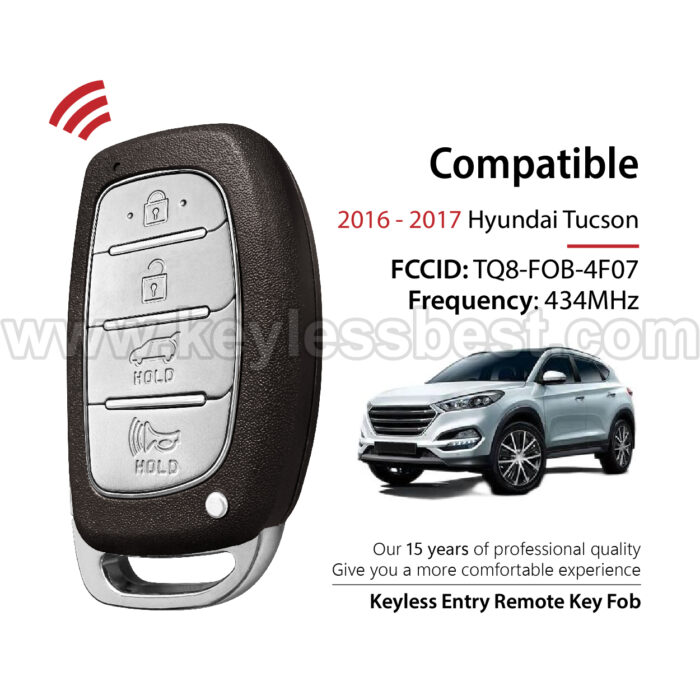 2016-2017 Hyundai Tucson / 4 Buttons Keyless Entry Remote / TQ8-FOB-4F07 / PN: 95440-D3100NNA / 47 HITAG3 - Image 2