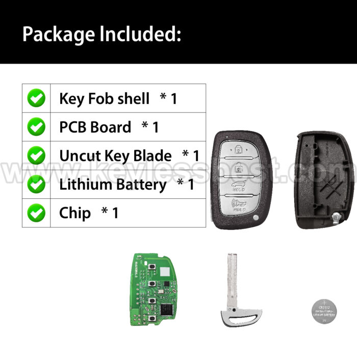 2016-2017 Hyundai Tucson / 4 Buttons Keyless Entry Remote / TQ8-FOB-4F07 / PN: 95440-D3100NNA / 47 HITAG3 - Image 6