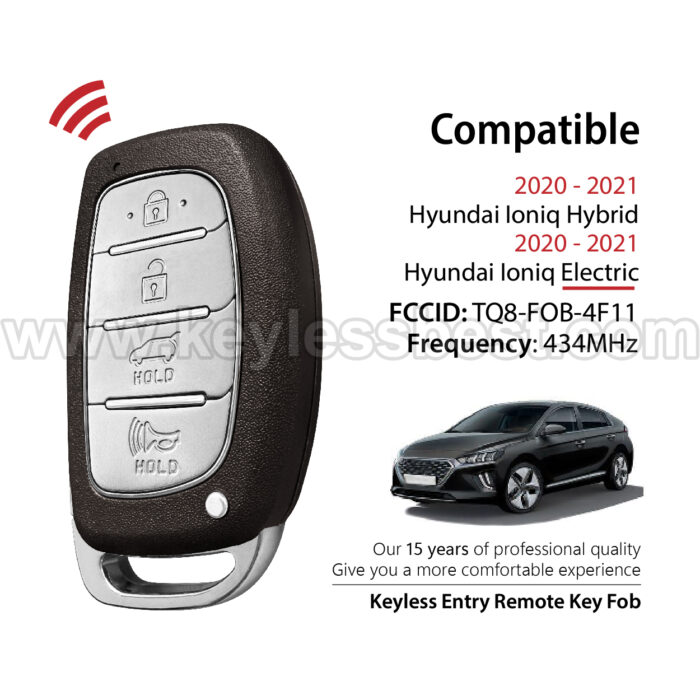 2020-2021 Hyundai Ioniq Hybrid Ioniq Electric / 4 Buttons Keyless Entry Remote / TQ8-FOB-4F11 / PN: 95440-G2500 / 47 HITAG3 - Image 2