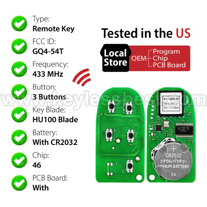 2013-2019 Ram 1500 2500 3500 / 3 Buttons Keyless Entry Remote / GQ4-54T / PN: 56046954AF / 46 - Image 4