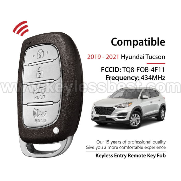 2019-2021 Hyundai Tucson / 4 Buttons Keyless Entry Remote / TQ8-FOB-4F11 / PN: 95440-D3510 95440D3510 / 47 HITAG3 - Image 2