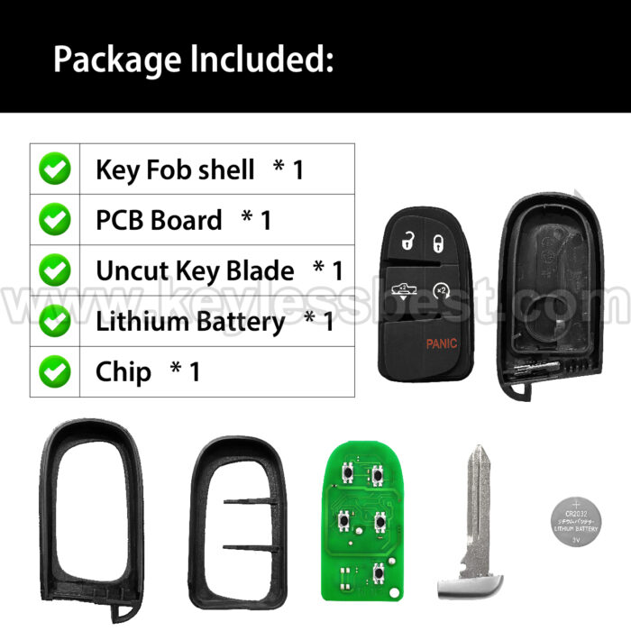 2013-2019 Ram 1500 2500 3500 / 5 Buttons Keyless Entry Remote / GQ4-54T / PN: 68159657 / 46 - Image 6