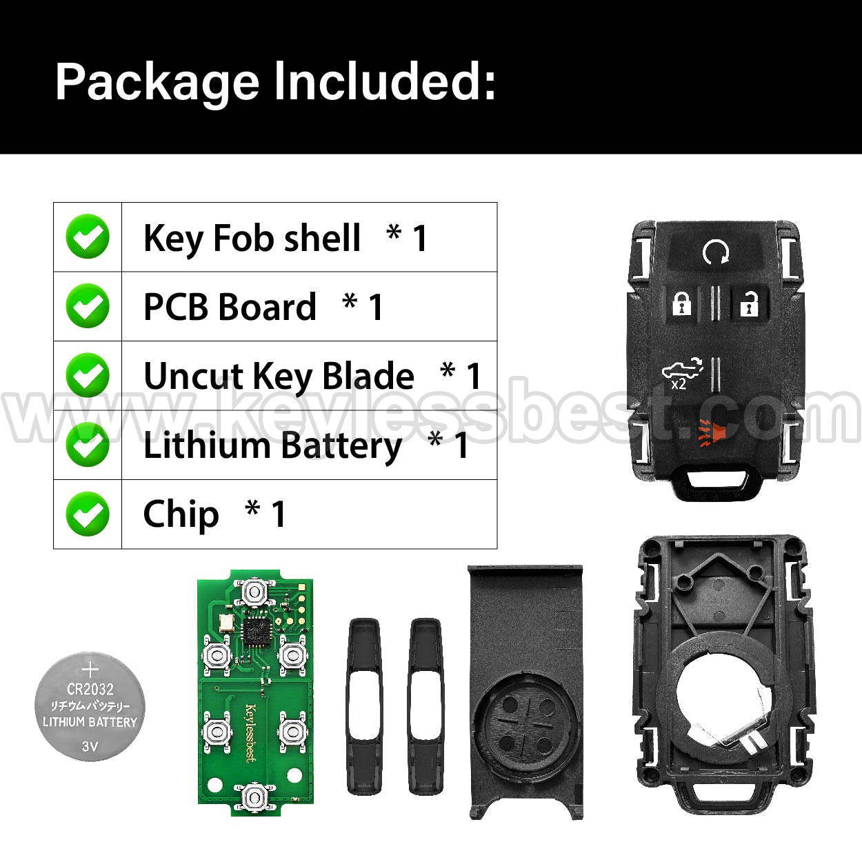2017-2021 Chevrolet GMC Silverado Sierra Colorado / 5 Buttons Keyless Entry Remote / M3N-32337200 - Image 6