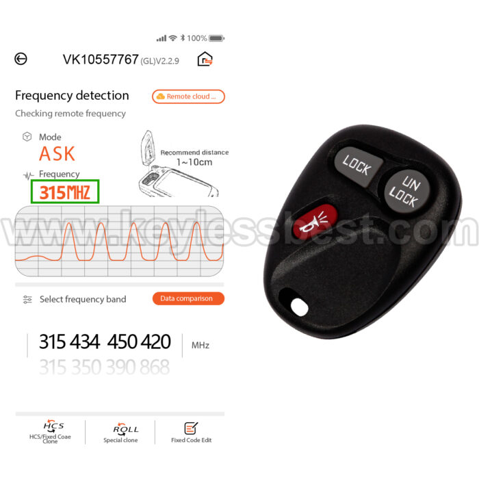1998-2002 Chevrolet GMC Oldsmobile S10 Yukon Sonoma Sierra Silverado Suburban Tahoe Astro Blazer C/K Pickup Jimmy Safari Bravada / 3 Buttons Keyless Entry Remote / KOBUT1BT / PN: 15732803 - Image 5