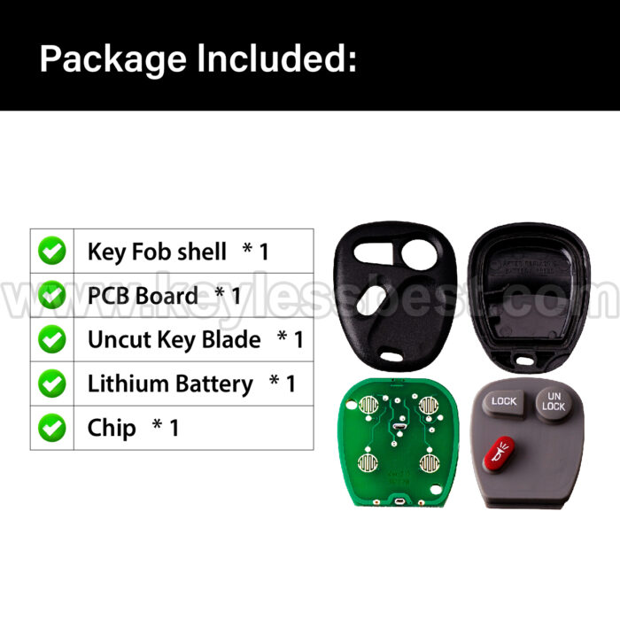 1998-2002 Chevrolet GMC Oldsmobile S10 Yukon Sonoma Sierra Silverado Suburban Tahoe Astro Blazer C/K Pickup Jimmy Safari Bravada / 3 Buttons Keyless Entry Remote / KOBUT1BT / PN: 15732803 - Image 6