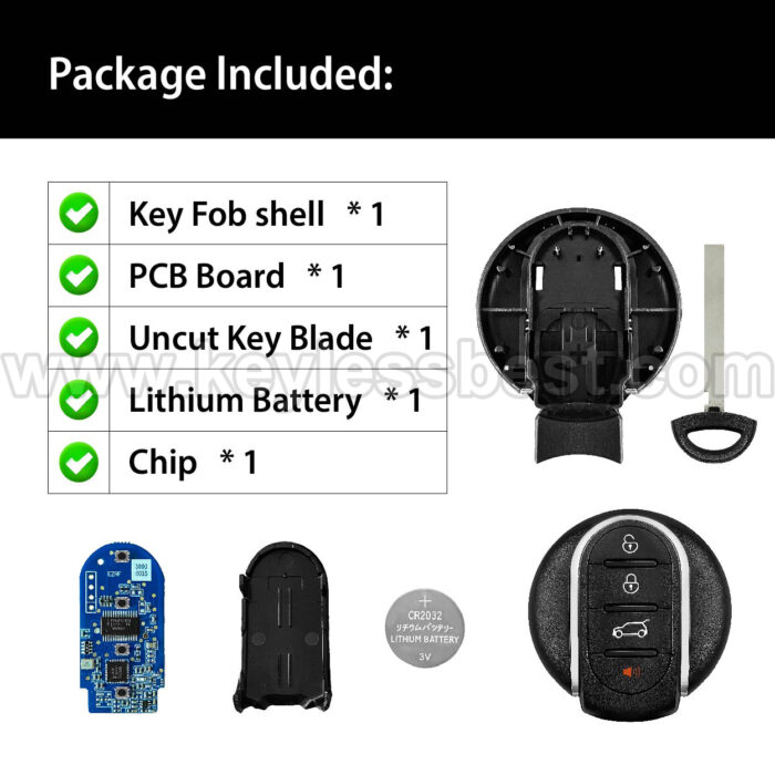 2014-2018 Mini Cooper / 4 Buttons Keyless Entry Remote / NBGIDGNG1 / PN: 9345896-01 / 49 HITAG PRO - Image 6
