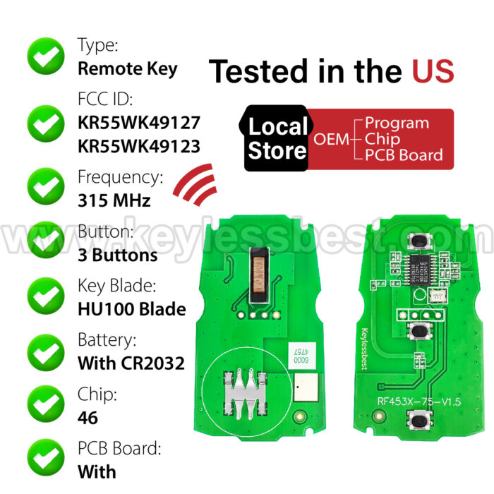 2004-2016 BMW CAS 1 Series CAS 3 Series CAS 5 Series CAS 6 Series M3 M5 M6 X1 X5 X6 Z4 / 3 Buttons Keyless Entry Remote / KR55WK49127 - Image 4