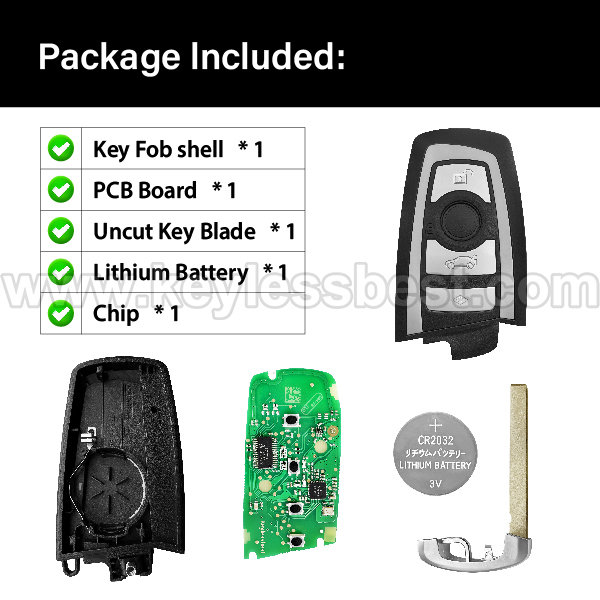 2009-2016 BMW 3-Series 5 Series 6 Series 7 Series X3 Series / 4 Buttons Keyless Entry Remote / KR55WK49863 / ID 49 - Image 6