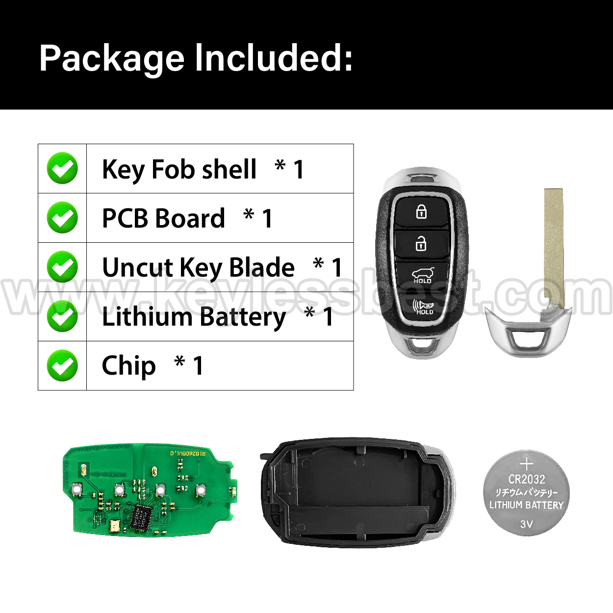 2018-2020 Hyundai Kona / 4 Buttons Keyless Entry Remote / TQ8-FOB-4F18 / PN:95440-J9010 - Image 6