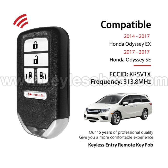 2014 - 2017 Honda Odyssey EX Odyssey SE / 5 Buttons Keyless Entry Remote / KR5V1X / PN: 72147-TK8-A81 - Image 2