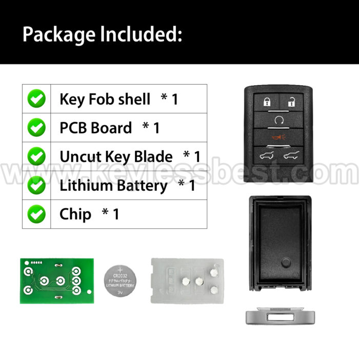 2007-2014 Cadillac Chevrolet GMC Escalade Suburban Tahoe Yukon / 6 Buttons Keyless Entry Remote / OUC6000066 / PN:22756466, 27607061 - Image 6