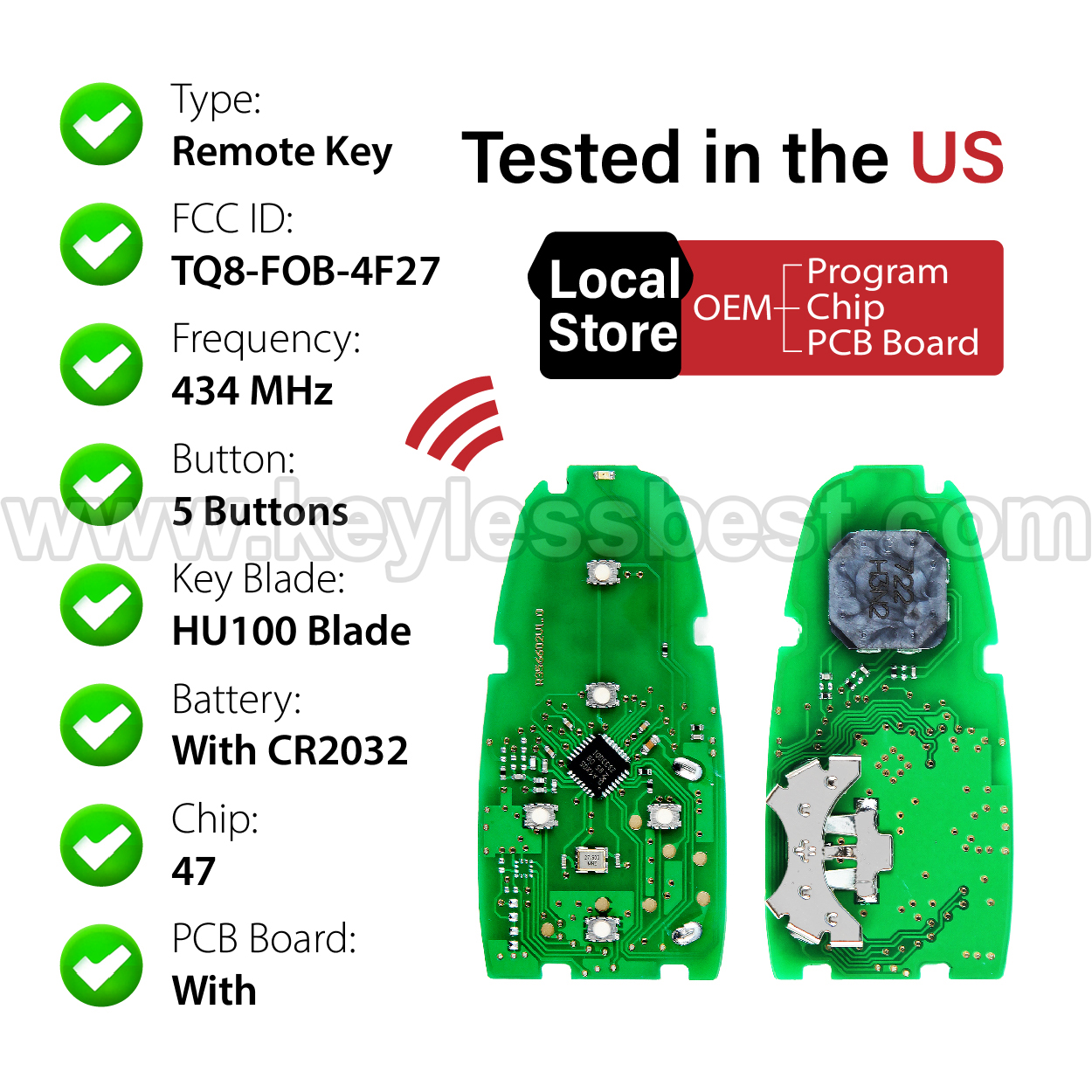 2023 Hyundai Santa Fe / 5 Buttons Keyless Entry Remote / TQ8-FOB-4F27 / PN: 95440-S1670 / 47 - Image 4