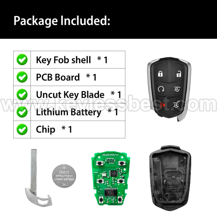 2015 - 2020 Cadillac Escalade / 6 Buttons Keyless Entry Remote / HYQ2AB / PN: 13598512, 13594029s, 13598516 - Image 6