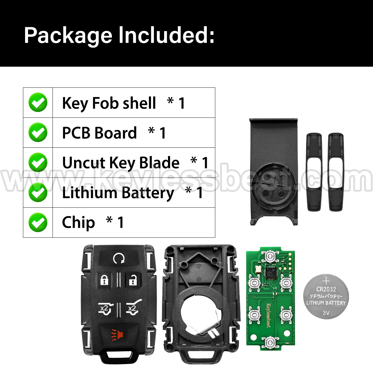2015-2020 Chevrolet GMC Tahoe Suburban Yukon / 6 Buttons Keyless Entry Remote / M3N32337100 / PN: 13577766 - Image 6
