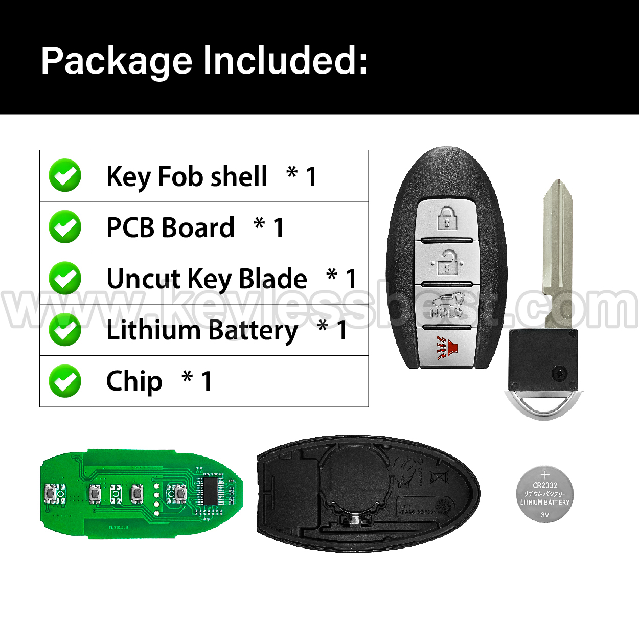 2014-2016 Nissan Rogue / 4 Buttons Keyless Entry Remote / KR5S180144106 / PN:285E3-4CB6A, 285E3-4CB6B, 285E3-4CB6C / 4A - Image 6