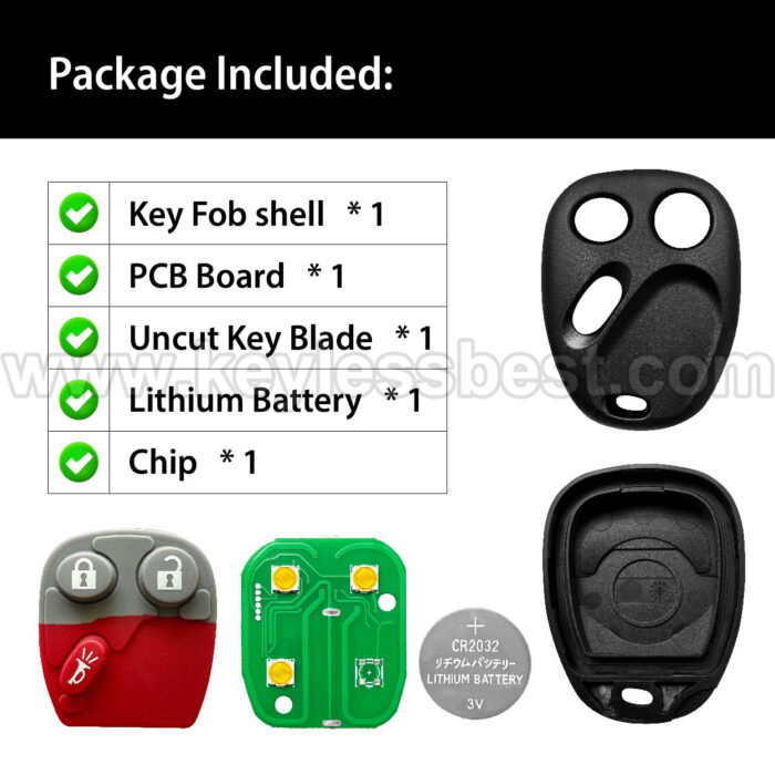 2002-2009 Chevrolet GMC Isuzu Oldsmobile Buick Saab Trailblazer Envoy  Ascender Bravada Rainier 9-7X / 3 Buttons Keyless Entry Remote / MYT3X6898B / PN: 15008008 15008009 - Image 6
