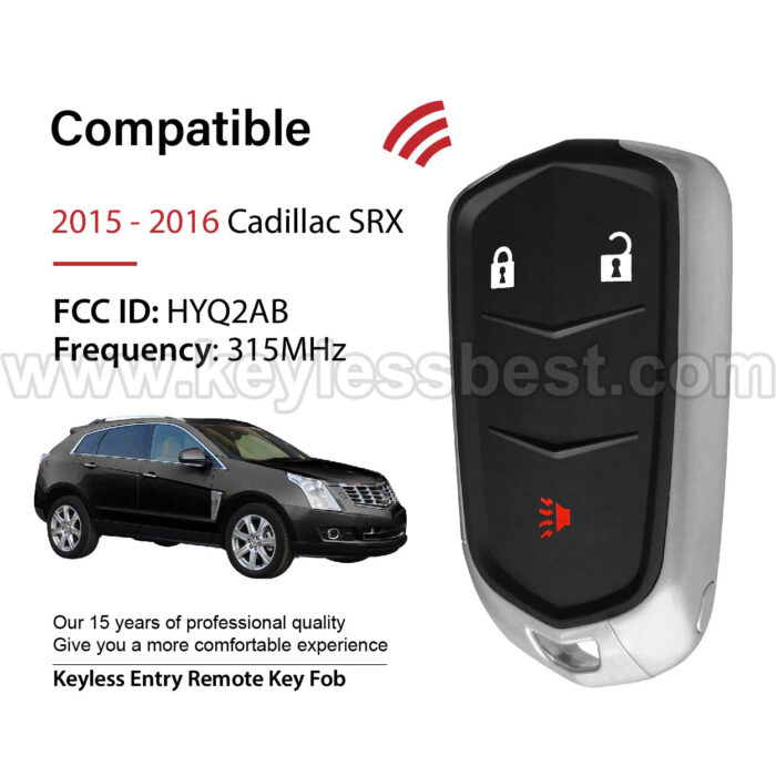 2015 - 2016 Cadillac SRX / 3 Buttons Keyless Entry Remote / HYQ2AB / PN: 13580797 / 46 - Image 2