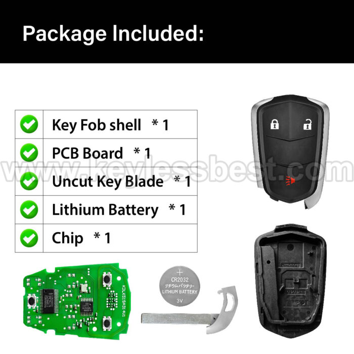 2015 - 2016 Cadillac SRX / 3 Buttons Keyless Entry Remote / HYQ2AB / PN: 13580797 / 46 - Image 6