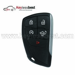 Chevrolet 5 buttons smart key 433MHz FCC ID: YG0G21TB2 PN: 13548437, 13514331 Buttons: Lock, Unlock, Panic, Remote Start, Tailgate Test Key: HU100 Battery: CR2450 2021-2025 Chevrolet Silverado