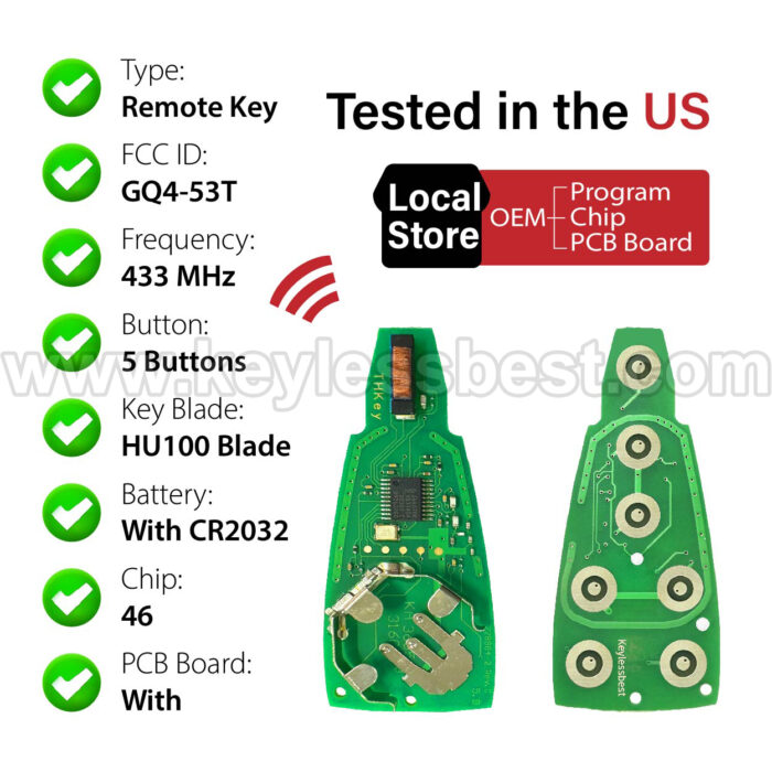 2013 - 2019 Dodge RAM Ram 1500 Classic / 5 Buttons Keyless Entry Remote / GQ4-53T / PN: 68159655AG, 68159655AF; 68159655AD; 68159655AB; 68159655AC / ID46/7961 - Image 4