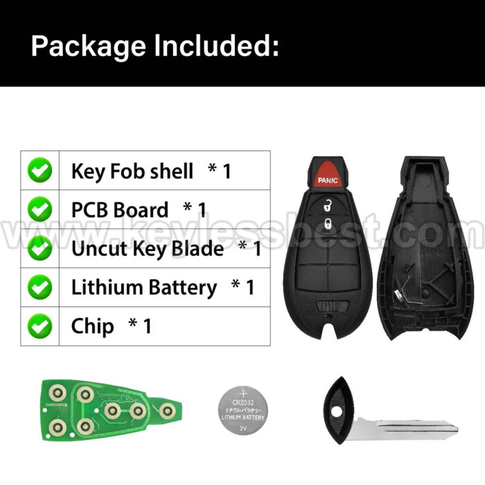 2013 - 2019 Dodge RAM Ram 1500 Classic / 3 Buttons Keyless Entry Remote / GQ4-53T / PN: 56046955AG, 56046955AC / ID46/7961 - Image 6