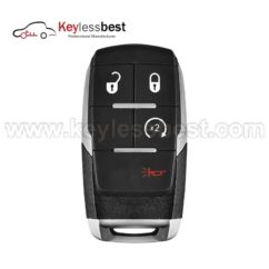 Dodge 4 buttons 433MHz Chip: 4A FCC ID: GQ4-76T IC: 1470A-76T 1470A76T PN: 68374994AB, 68538050AA, 68475385AA Buttons: Lock, Unlock, Panic, Remote Start Battery: CR2032 Test Key: Y159 2019 - 2023 Dodge Ram Pickup 2500, 3500, 4500, 5500