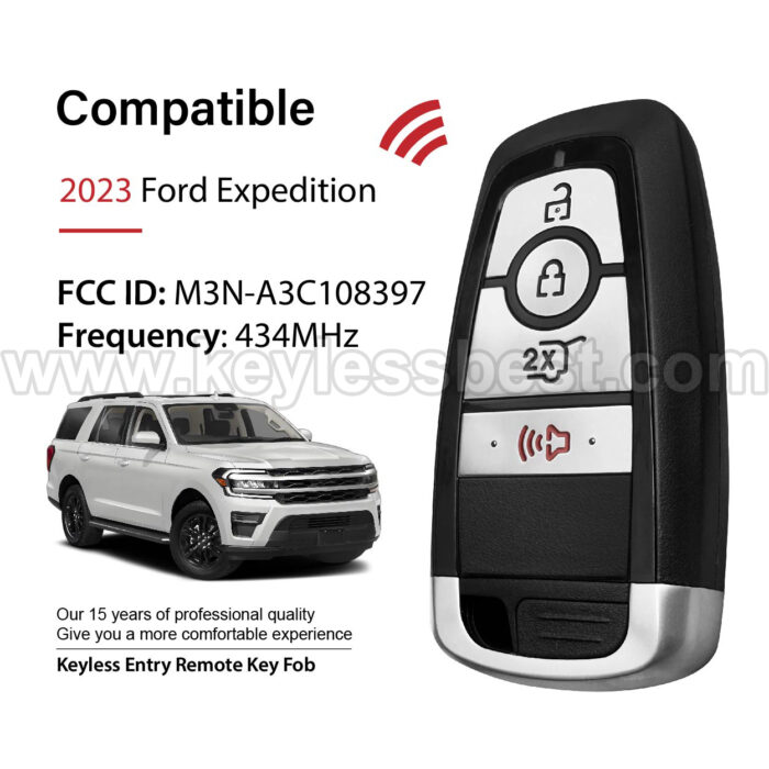 2023 Ford Expedition / 4 Buttons Keyless Entry Remote / M3N-A3C108397 / PN: 164-R8354/5946045 - Image 2