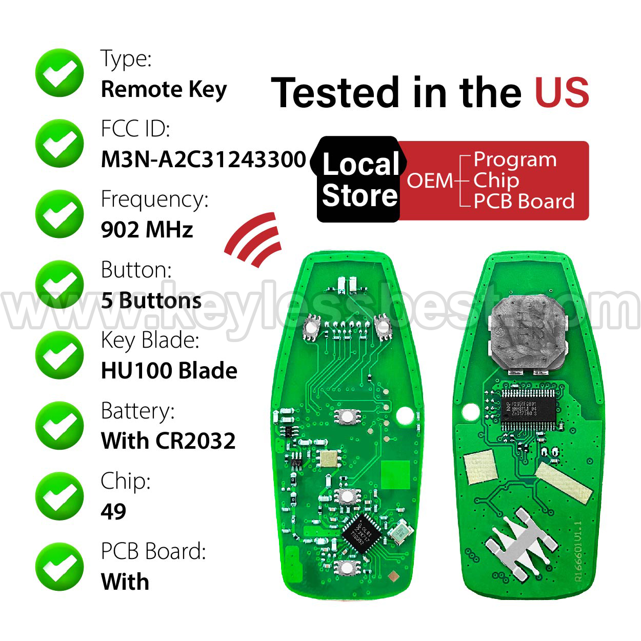 2015-2017 FORD F150 F250, F350, F450 SUPER DUTY EXPEDITION / 5 Buttons Keyless Entry Remote / M3N-A2C31243300 / PN: 164-R8117,5926054 FL3T-15K601-GC / 49 - Image 4