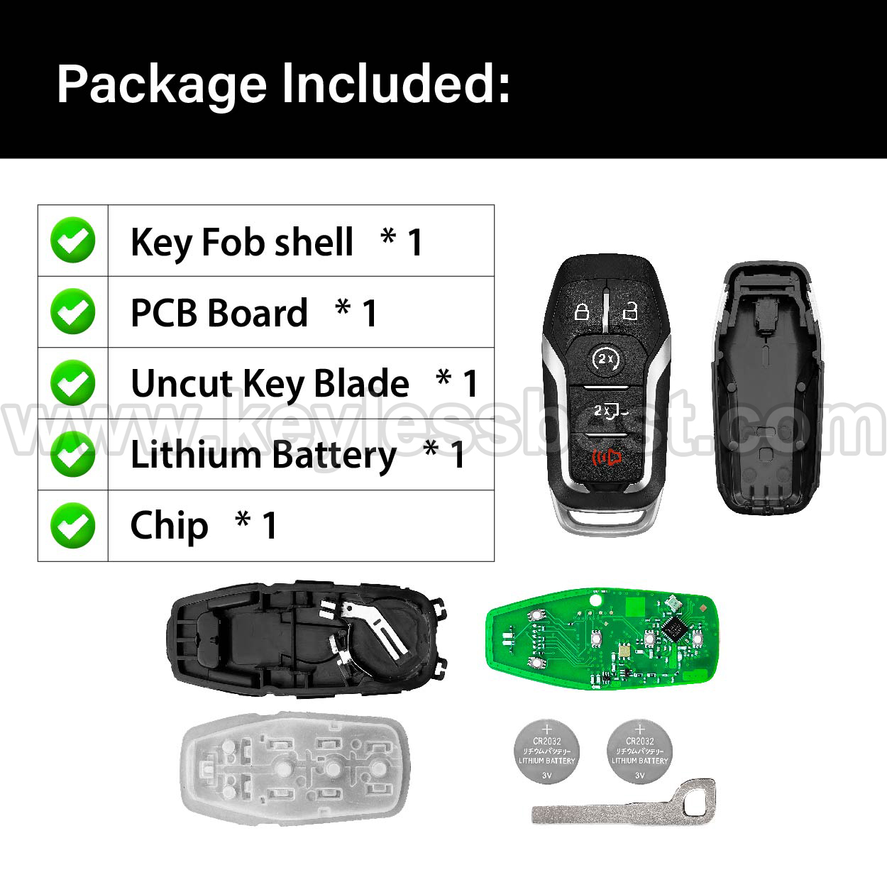 2015-2017 FORD F150 F250, F350, F450 SUPER DUTY EXPEDITION / 5 Buttons Keyless Entry Remote / M3N-A2C31243300 / PN: 164-R8117,5926054 FL3T-15K601-GC / 49 - Image 6