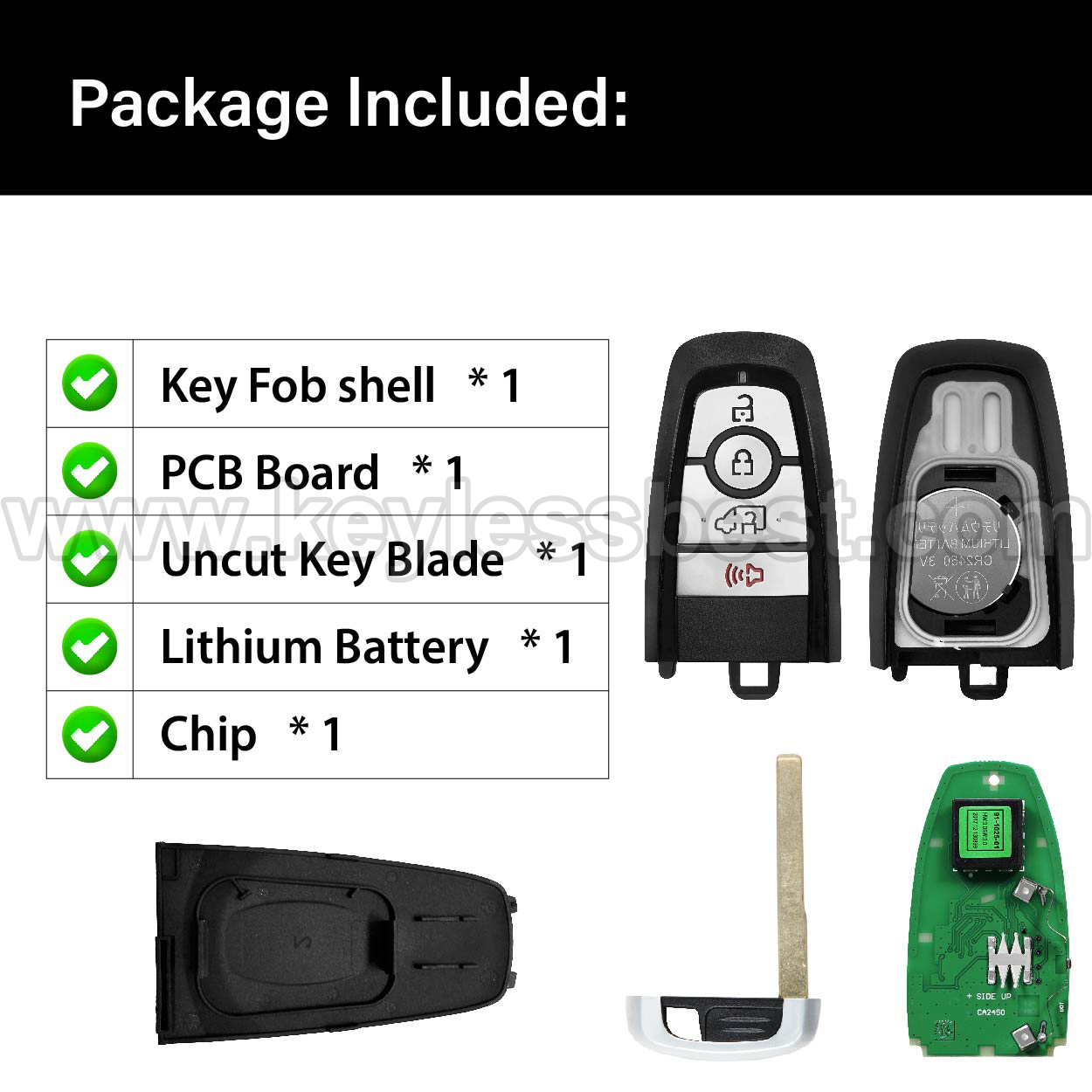 2019 Ford Transit Connect / 4 Buttons Keyless Entry Remote / M3N-A2C931423 / PN: 164-R8234 - Image 6