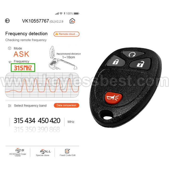 2005-2017 Cadillac GMC Chevrolet Saturn Buick Pontiac Suzuki Escalade / 4 Buttons Keyless Entry Remote / OUC60270 & OUC60221 / PN:15913421, 20868672, 20952474 - Image 5