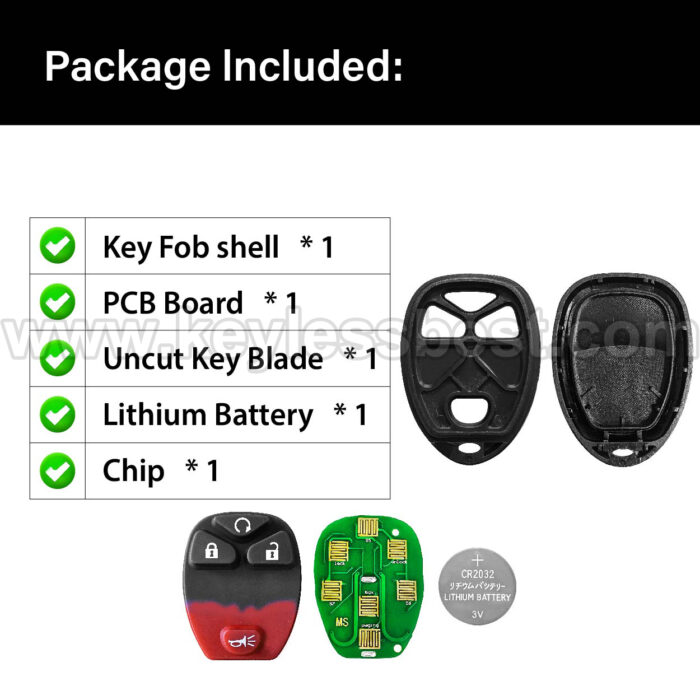 2005-2017 Cadillac GMC Chevrolet Saturn Buick Pontiac Suzuki Escalade / 4 Buttons Keyless Entry Remote / OUC60270 & OUC60221 / PN:15913421, 20868672, 20952474 - Image 6