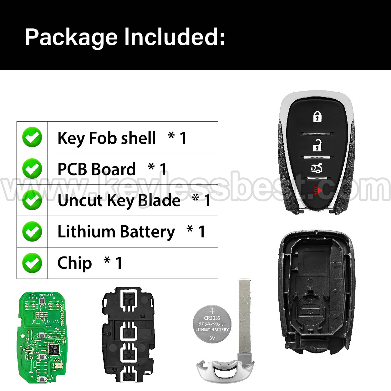2016-2022 Chevrolet Volt Cruze (New Model) Traverse Camaro Malibu Cruze XL8 Systems Only Blazer Sonic / 4 Buttons Keyless Entry Remote / HYQ4EA / PN: 13508771,13584504, 13529660 / 46 - Image 6