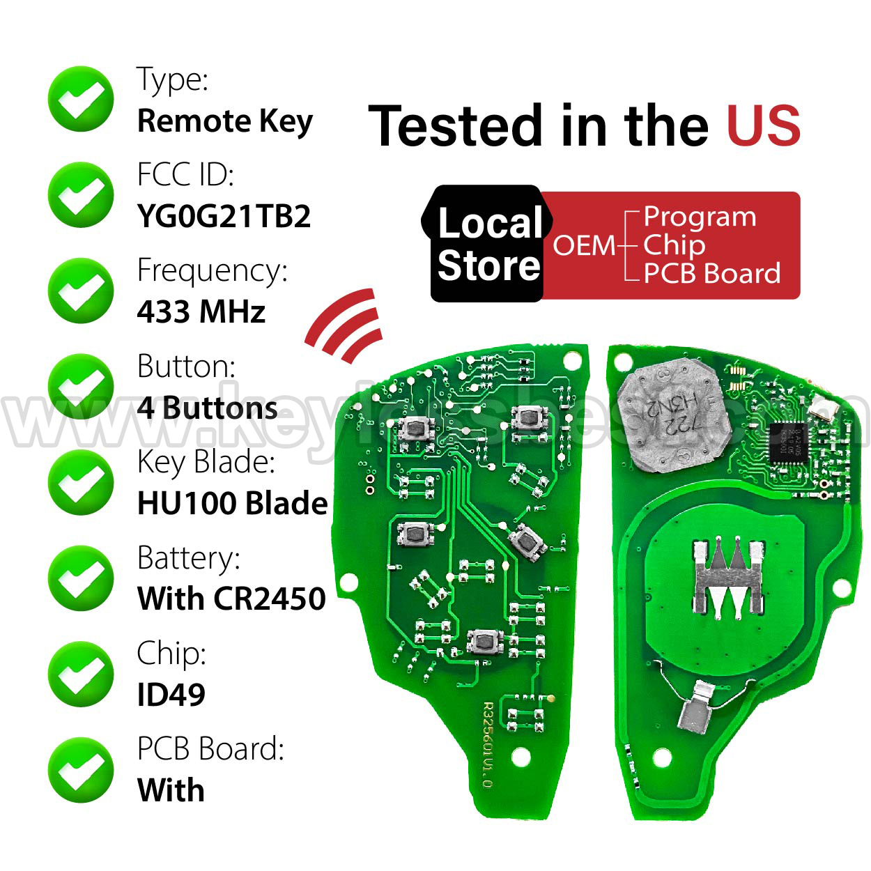 2023-2025 GMC Key Fob PN:13530574 for Keylessbest - Image 4