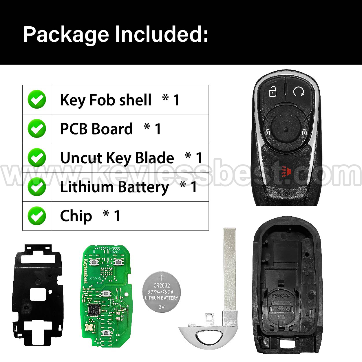 2018-2020 Buick Regal Encore GX / 4 Buttons Keyless Entry Remote / HYQ4EA / PN:13511629 - Image 6